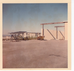 The North bay of the Boathouse under construction.